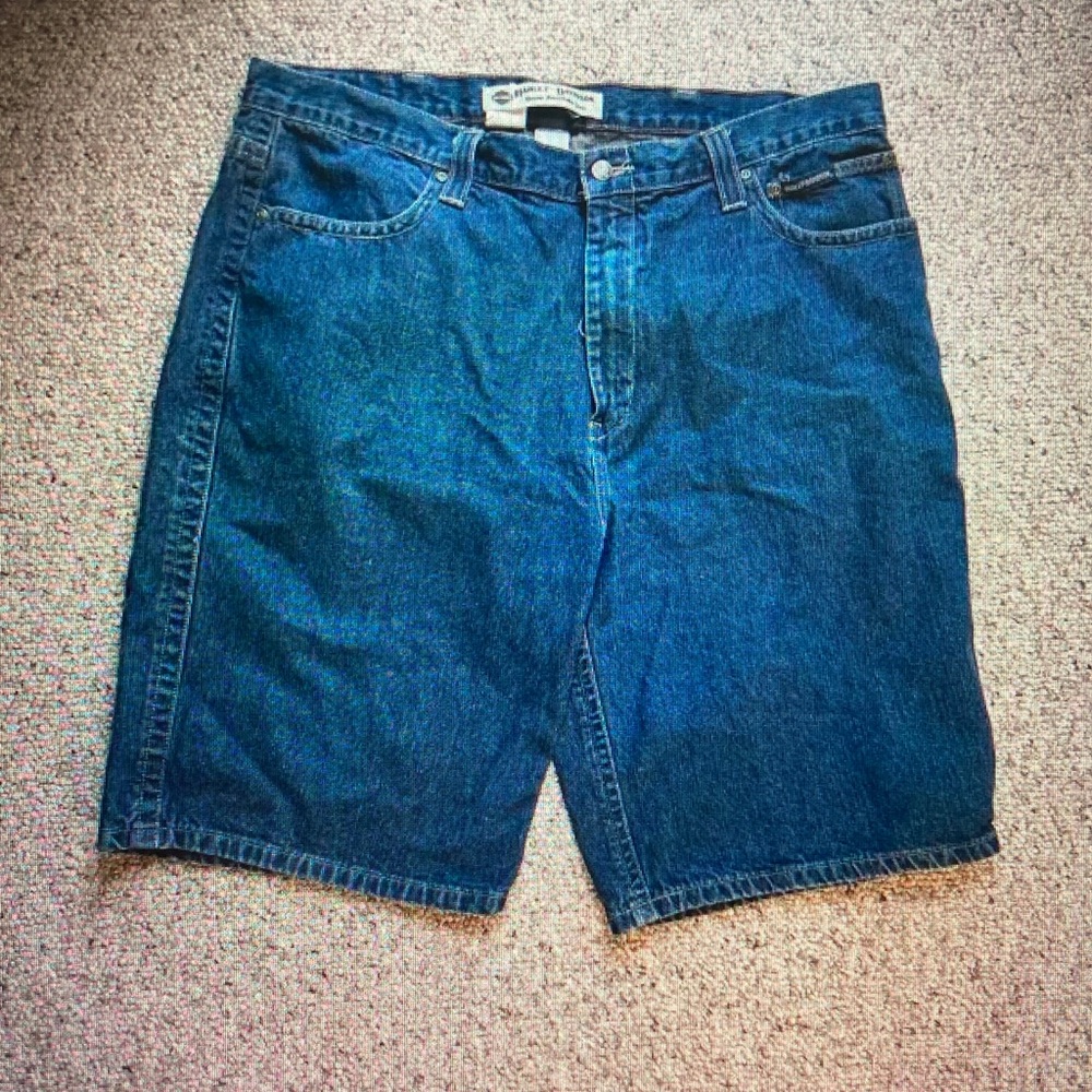 Harley-Davidson Men's Blue Denim Jean Shorts